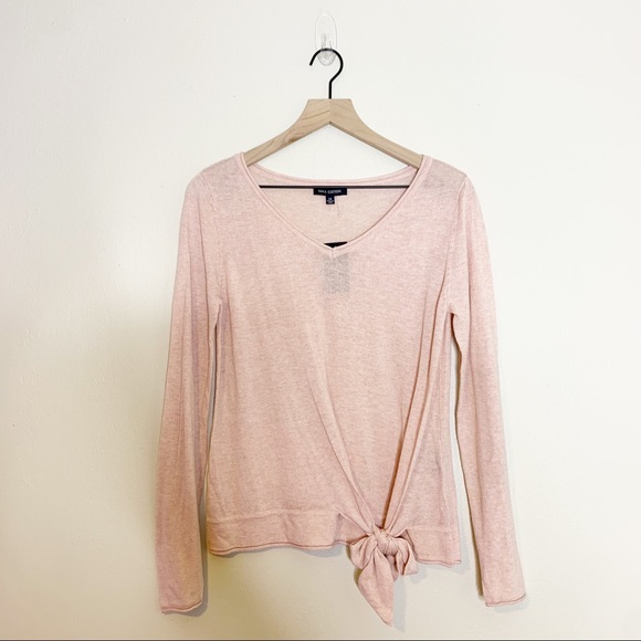 NWT Max Edition Blush Pink Tie Front Long Sleeve Knit Pullover XS - Picture 2 of 10